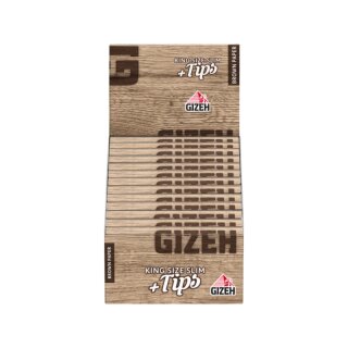 GIZEH Brown King Size Slim + Tips (26 Stk.)