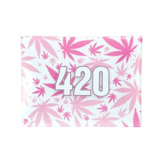 Glass Rolling Tray - 420 Pink (16cm x 12cm)