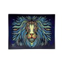 Glass Rolling Tray - Tribal Lion (16cm x 12cm)