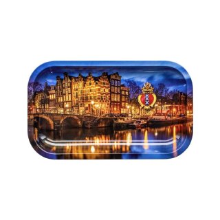 Rolling Tray Metal - Amsterdam Canal (27cm x 16cm)