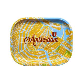 Rolling Tray Metal - Amsterdam Map (18cm x 14cm)