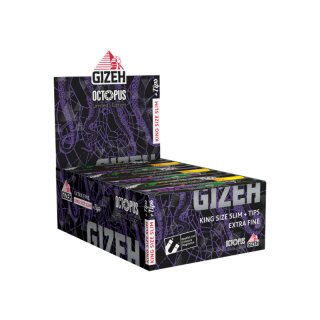 GIZEH Black King Size Slim + Tips Octopus Limited Edition (26 Stk.)