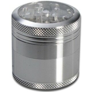 Alu Grinder 4-teilig 50mm Silber mit Fenster