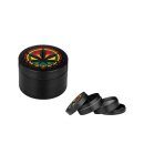 Alu Grinder 4-teilig 50mm Hanfblatt Rasta